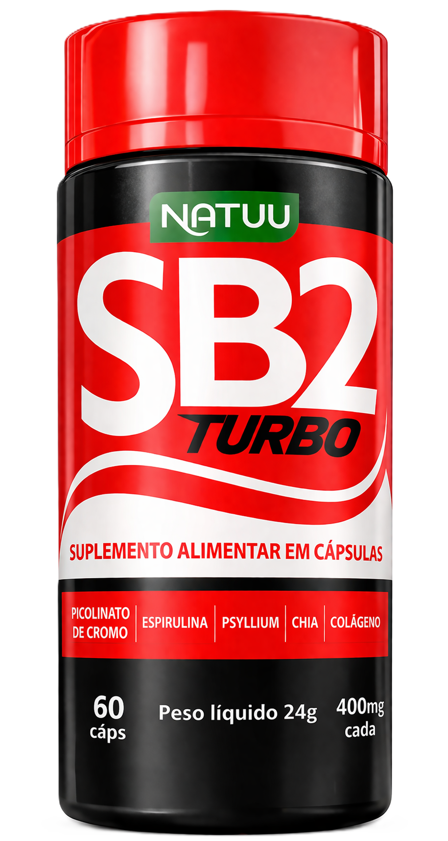 Pote de SB2 Turbo Caps — 60 cápsulas, 400mg cada