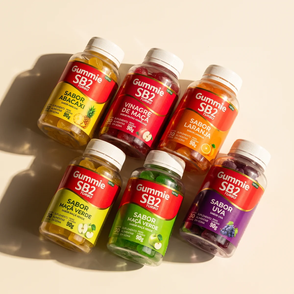 SB2 Gummies — kit 7 potes 5 sabores